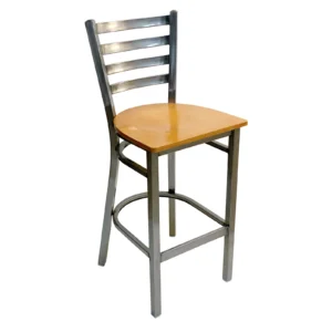 AAA Furniture Wholesale 316BS/CLEAR COAT WS Bar Stool with Ladder Back (Quick Ship)