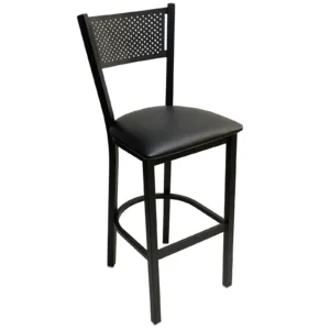 AAA Furniture Wholesale 317BS BVS-BLK Bar Stool with Upholstered Seat, Black (Quick Ship)
