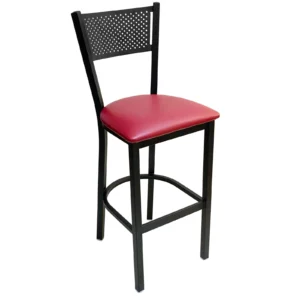 AAA Furniture Wholesale 317BS GR4-BLK Bar Stool with Upholstered Seat, Black