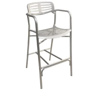 AAA Furniture Wholesale 319BS-BH Aluminum Bar Stool with Slotted Aluminum Back & Seat (Quick Ship)