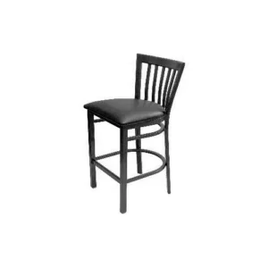 AAA Furniture Wholesale 327BS/BLK BVS Side Barstool with Upholstered Seat, Black (Quick Ship)