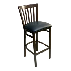 AAA Furniture Wholesale 327BS BVS Bar Stool with 5-Slat Back and Upholstered Seat, Black (Quick Ship)