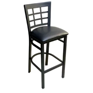 AAA Furniture Wholesale 328BS BVS Bar Stool with Upholstered Seat, Black (Quick Ship)