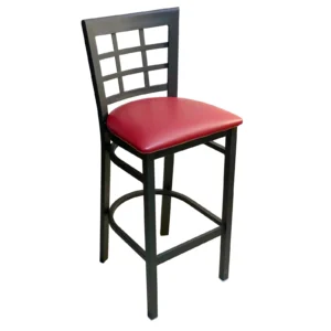 AAA Furniture Wholesale 328BS GR4 Bar Stool with Upholstered Seat, Black