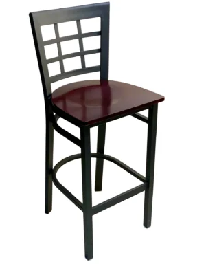 AAA Furniture Wholesale 328BS WS Bar Stool with Upholstered Seat, Black