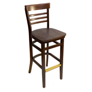 AAA Furniture Wholesale 412BS GR4 Bar Stool with Ladder Back and Upholstered Seat