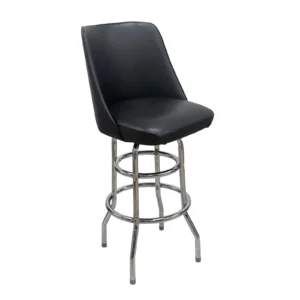 AAA Furniture Wholesale DRB/BUCKET Bar Stool with Upholstered Bucket Seat, Black (Quick Ship)