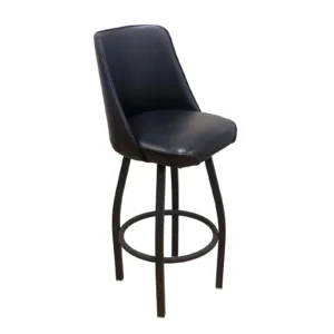AAA Furniture Wholesale SRB-316/BUCKET Bar Stool with Upholstered Bucket Seat, Black (Quick Ship)