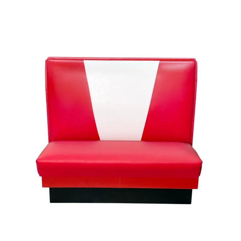 AAA Furniture Wholesale VB36S-DUCE GR6 Duce Booth, V-Shape Back and Upholstered Seat, Grade 6 Uph