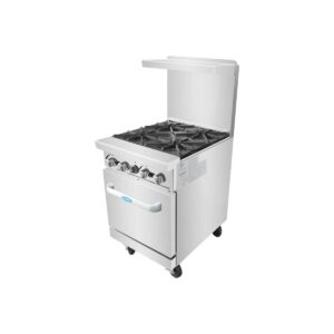 Atosa USA AGR-4B 24″ Gas Restaurant Range w/ (4) Open Burners, (1) Space Saver Oven, 152.000 BTU