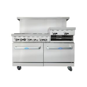 Atosa USA AGR-6B-24RGB — 60″ Gas Range with Six (6) Open Burners & 24″ Griddle