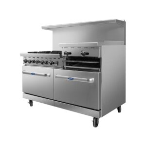 Atosa USA AGR-6B-24RGB — 60″ Gas Range with Six (6) Open Burners & 24″ Griddle