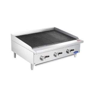 Atosa USA ATCB-36 36″ Countertop Gas Charbroiler, (3) Stainless Steel Burners with Manual Controls