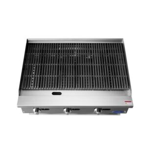 Atosa USA ATCB-36 36″ Countertop Gas Charbroiler, (3) Stainless Steel Burners with Manual Controls
