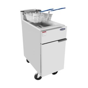Atosa USA ATFS-35ES-NG Floor Model Natural Gas Fryer with 35 lbs, (3) Burners, (2) Baskets, 60.000 BTU