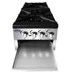 Atosa USA ATSP-18-2L 18″ Gas Stock Pot Range (Stove) w/ (2) Three Ring Burners, Low Height, Front to Back Design, Manual Control, 160.000 BTU