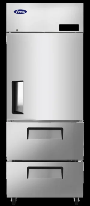 Top Mount Reach-In 1 Section Freezer Top Door Bottom Drawers