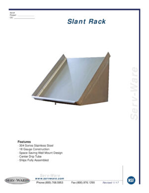 Serv-Ware SR42-CWP 42″ 18/304 Stainless Steel Wall Mounted Slanted Rack Shelf