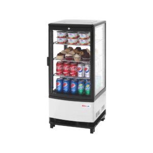 Turbo Air CRT-77-1R-N 16″ Self Service Countertop Refrigerated Display Case with Hinged Glass Door, 3 Shelves – 3 cu. Ft.