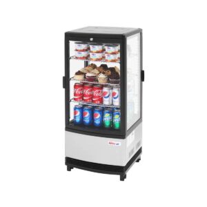 Turbo Air CRT-77-2R-N 16″ Full Service/Self Service Countertop Refrigerated Display Case with Hinged Glass Door, 3 Shelves – 3 cu. Ft.