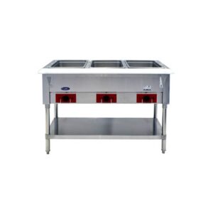 Atosa USA CSTEA-3C 44″ Cookrite Steam Table, (3) Open Pan Wells