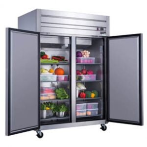 Dukers Appliance Co D55AR 55″ Two Section Reach-In Refrigerator w/ 2 Solid Doors, Top Mount, Stainless Steel, 42 cu. ft.