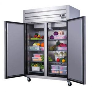 Dukers D83R-GS3 Bottom Mount Glass 3-Door Commercial Reach-in Refrigerator