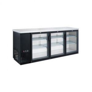 Dukers Appliance Co DBB72-H3 73″ Refrigerated Back Bar Cabinet w/ 3 Glass Doors, 19.2 Cu Ft