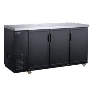 Dukers Appliance Co DBB72-M3 Refrigerated Back Bar Cabinet w/ 3 Solid Doors, 19.2 Cu Ft
