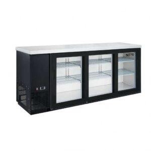 Dukers Appliance Co DBB72-S3 73″ Refrigerated Back Bar Cabinet w/ 3 Glass Doors, 19.2 Cu Ft