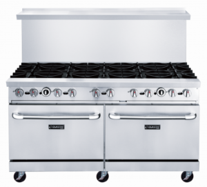 Dukers Appliance Co DCR60-10B 60″ Gas Restaurant Range w/ (10) Open Burners, (2) Standard Ovens, 400.000 BTU