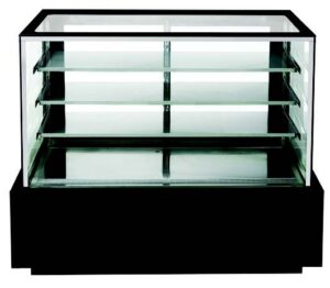 Dukers Appliance Co DDM60R-CB 60″ Refrigerated Bakery Display Case Self-Contained Curved Glass Full Service w/ 3 Shelves, 4/9 HP-Stainless Steel