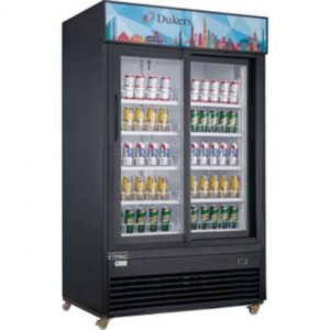 Dukers Appliance Co DSM-40SR 47″ Two Glass Door Merchandiser Refrigerator in Black, 39 cu. ft.
