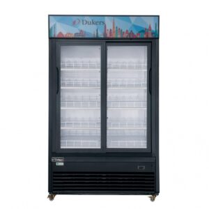 Dukers Appliance Co DSM-40SR 47″ Two Glass Door Merchandiser Refrigerator in Black, 39 cu. ft.