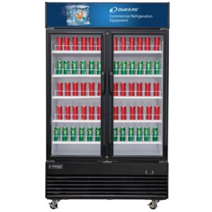 Dukers Appliance Co DSM-41R 47″ Two Glass Door Merchandiser Refrigerator in Black, 41.3 cu. ft.