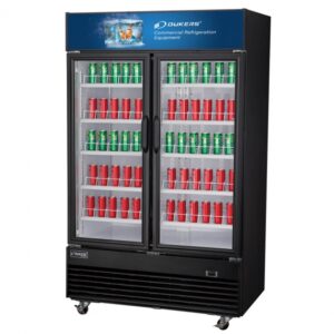 Dukers Appliance Co DSM-41R 47″ Two Glass Door Merchandiser Refrigerator in Black, 41.3 cu. ft.