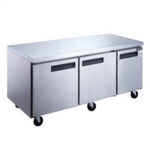 Dukers DUC72R 72″ Three Section Undercounter Refrigerator w/ 3 Doors, 19 cu. ft.