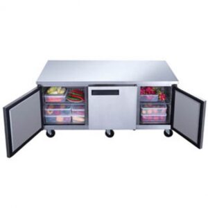 Dukers DUC72R 72″ Three Section Undercounter Refrigerator w/ 3 Doors, 19 cu. ft.