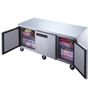 Dukers DUC72R 72″ Three Section Undercounter Refrigerator w/ 3 Doors, 19 cu. ft.