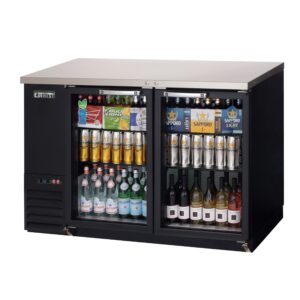 Everest EBB59G-SD 57″ Two Section Back Bar Cooler with Glass Door, 17.0 cu. ft.