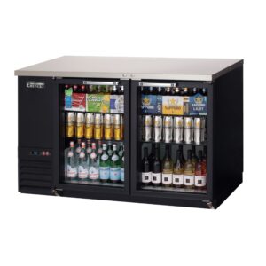 Everest EBB59G-24 57″ Two Section Back Bar Cooler with Glass Door, 17.0 cu. ft.