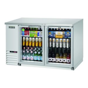 Everest EBB59G-SS 57″ Two Section Back Bar Cooler with Glass Door, 20.0 cu. ft.