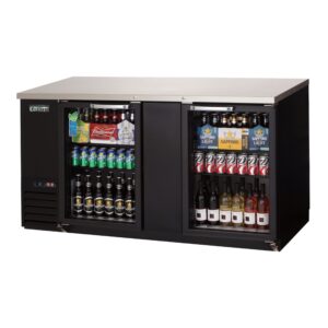Everest EBB69G 68″ Two Section Back Bar Cooler with Glass Door, 24.0 cu. ft.
