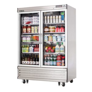 Everest EBGR2 54″ Two Section Reach-In Refrigerator w/ 2 Glass Full Doors, Bottom Mount, Stainless Steel, 50 cu. ft.