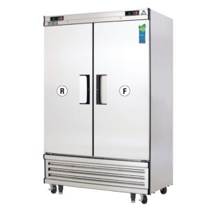 Everest EBSRF2 49″ 2 Section Reach-In Refrigerator/Freezer Combo w/ 2 Solid Doors, Bottom Mount