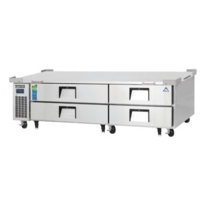 Everest ECB82D4 82″ 2- Section Refrigerated Chef Base w/ Heavy Duty 4 Drawers