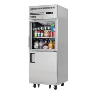 Everest EGSH2 29″ One Section Reach-In Refrigerator w/ Solid & Glass Half Door, Top Mount, Stainless Steel, 23 cu. ft.