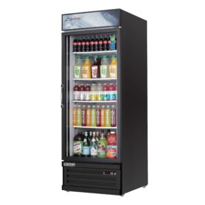 Everest EMGR24B 28″ One Door Merchandiser Refrigerator, Black Exterior, 25 cu. Ft