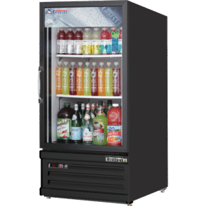 Everest EMGR8B 24″ One Door Merchandiser Refrigerator in Black, 8 cu. ft.