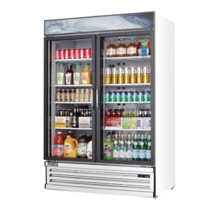 Everest EMSGR48 53″ Two Doors Merchandiser Refrigerator, White Exterior, 50 cu. ft.